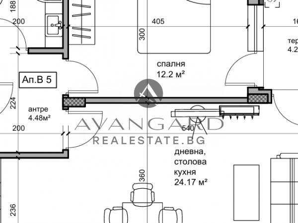 One -bedroom / new modern building