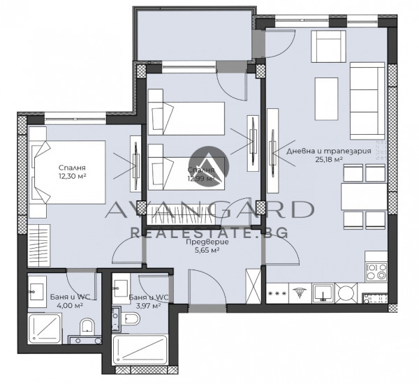 Three-room apartment / Smyrna