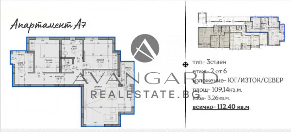 Two -bedroom apartment! Smirnenski!