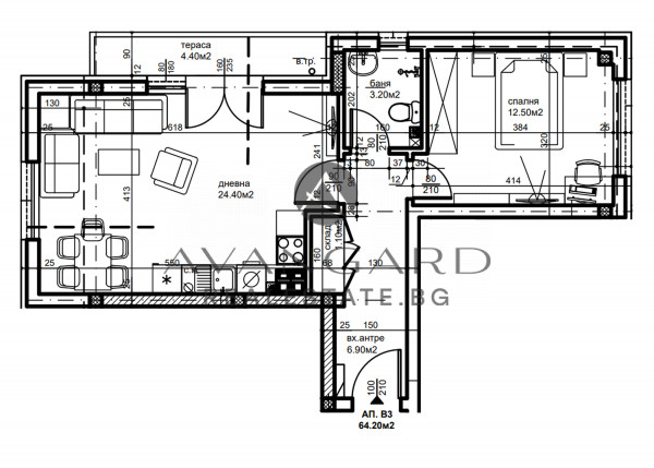 Двустаен апартамент