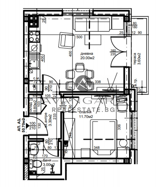 Двустаен апартамент