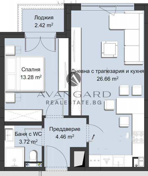 TWO-ROOM APARTMENT / LUXURY BUILDING