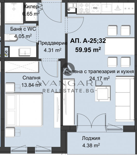 ДВУСТАЕН  АПАРТАМЕНТ / ЛУКСОЗНА СГРАДА