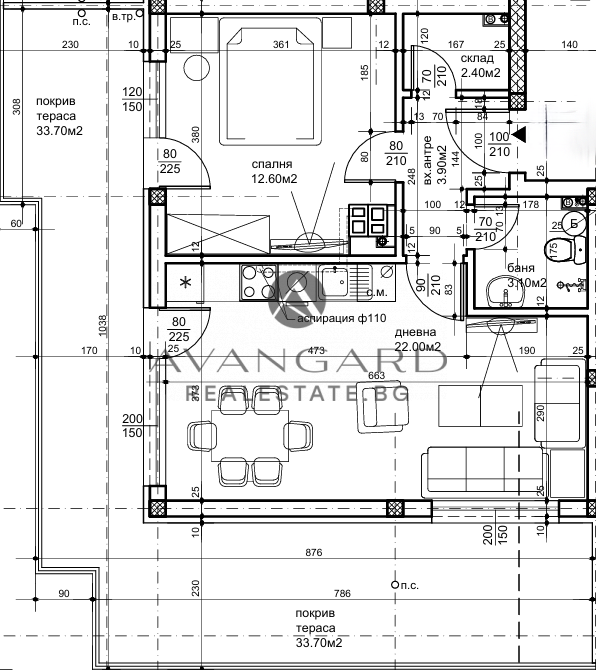 Двустаен с прекрасна тераса и ГАРАЖ