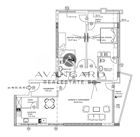 ГОЛЯМ ТРИСТАЕН АПАРТАМЕНТ  С АКТ 16 !!