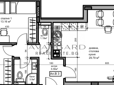 Two -bedroom apartment / new modern building