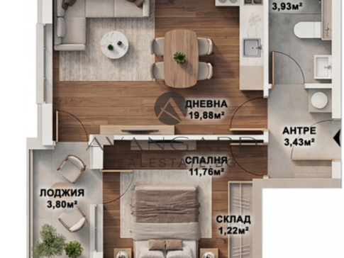 Двустаен апартамент / Коматево