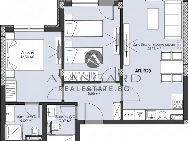 THREE-ROOM NEW BUILDING WITH 14 SMYRNENSKI