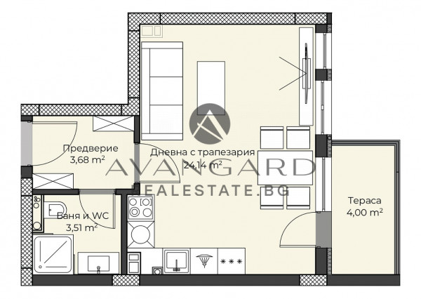 ONE-ROOM APARTMENT IN FRONT OF AKT14 SMYRNENSKI