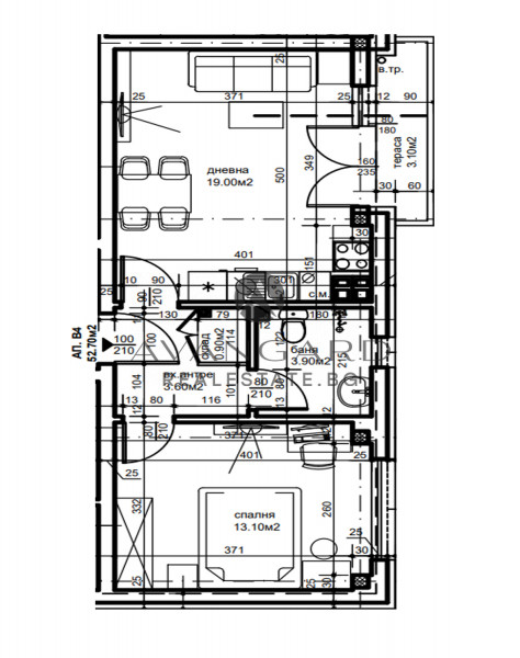 Двустаен апартамент