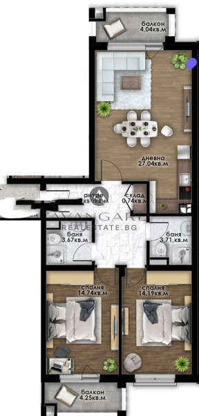 ТРИСТАЕН АПАРТАМЕНТ С ПАРКОМЯСТО! ОСТРОМИЛА!