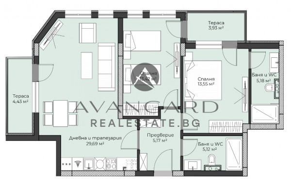 Three-room apartment / Smyrna