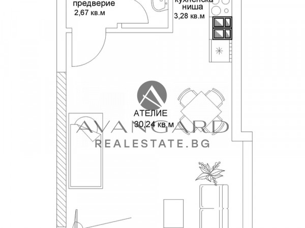 ЕДНОСТАЕН АПАРТАМЕНТ С АКТ 16 !!