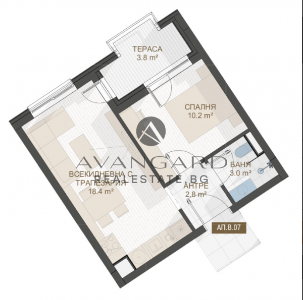 One -bedroom apartment in a new luxury building/ central station