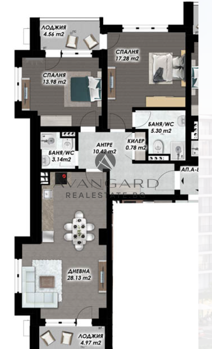 Тристаен апартамент / Гагарин