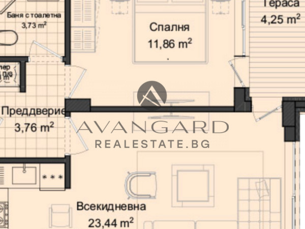 One bedroom with parking spot Akt 14 Gagarin