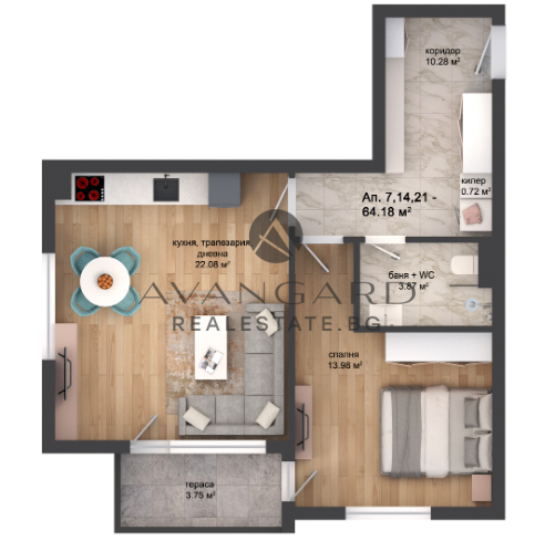 TWO-ROOM APARTMENT IN FRONT OF AKT15! THE BREAKER!