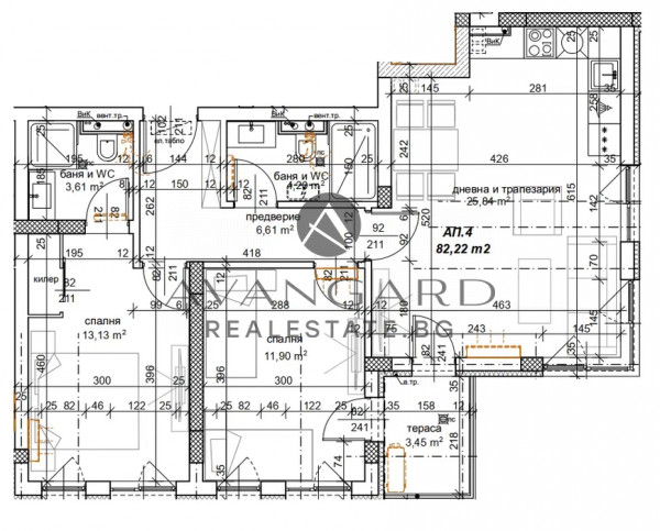 Three-room apartment in front of ACT 16 / Hristo Smirenski