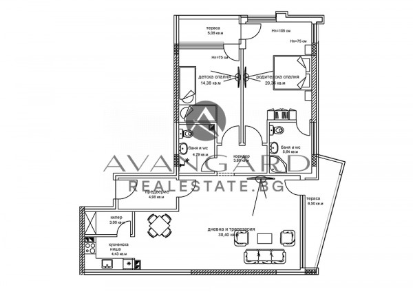 ГОЛЯМ ТРИСТАЕН АПАРТАМЕНТ  С АКТ 16 !!