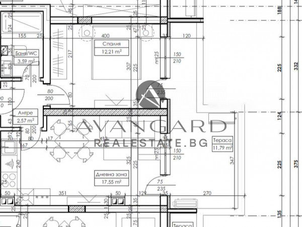 Two-room apartment in front of ACT 14