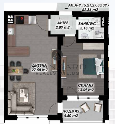 Двустаен апартамент / Гагарин