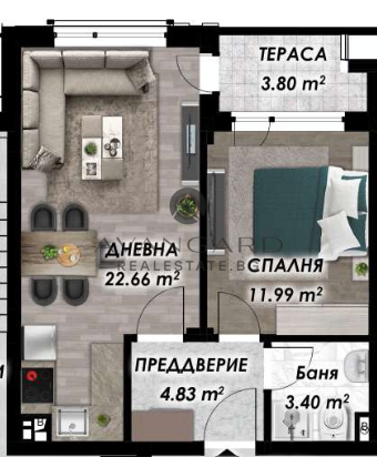 АКТ 14! Двустаен апартамент / Беломорски