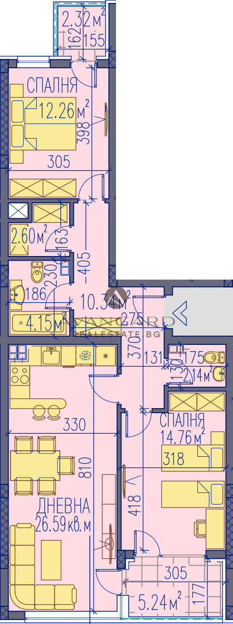 ACT 15 !!! THREE-ROOM APARTMENT!!! CENTER EAST !!!