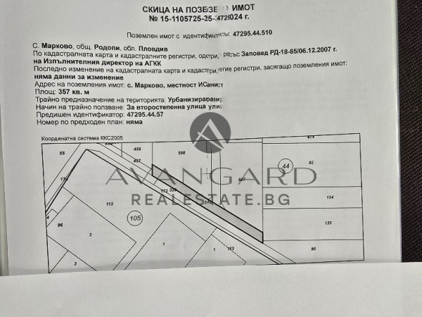 Парцел за жилищно строителство / Марково