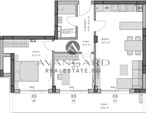Top location! Two -bedroom luxury building
