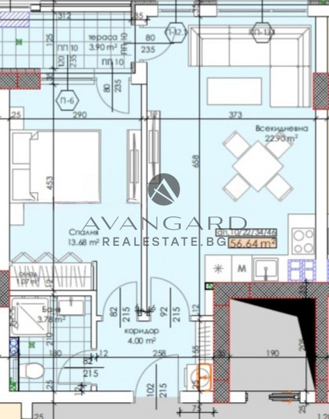 One -bedroom apartment with act 14