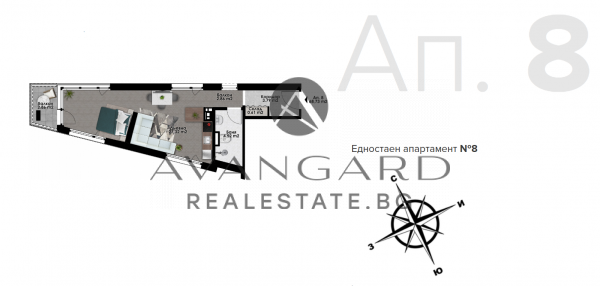 ЕДНОСТАЕН/ НОВА МОДЕРНА СГРАДА
