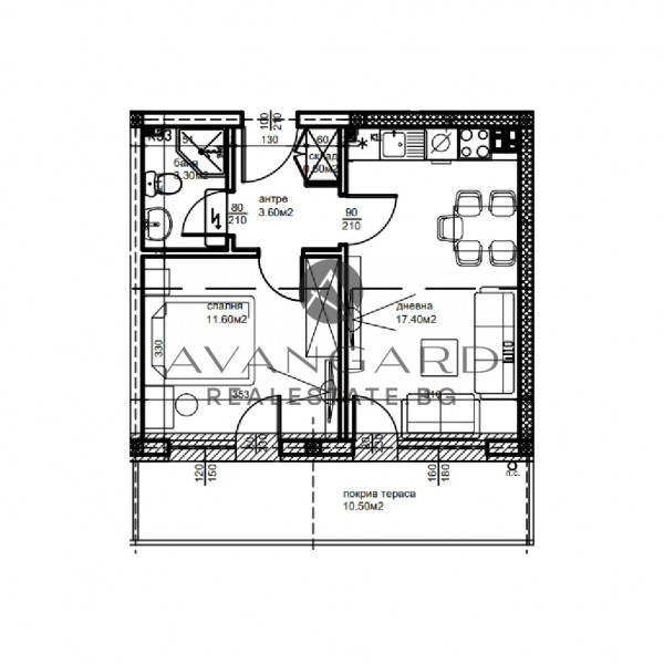 Двустаен апартамент