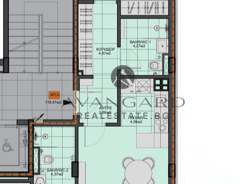 Two -bedroom / new boutique building / center