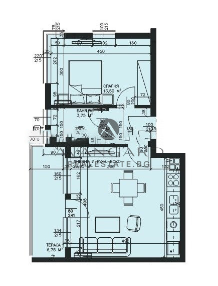 ДВУСТАЕН АПАРТАМЕНТ С ПАРКОМЯСТО