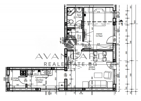 Двустаен апартамент