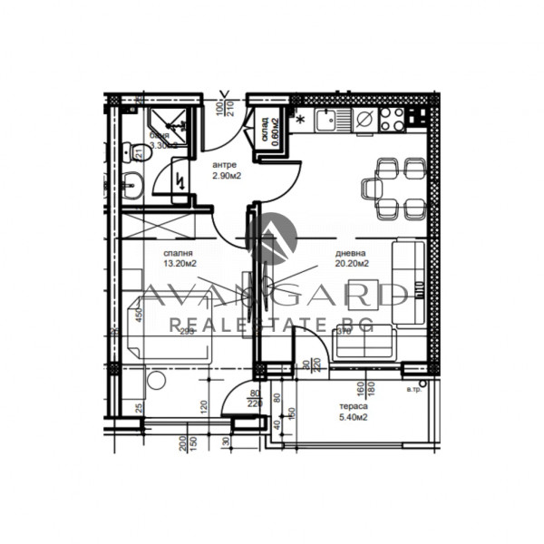 Двустаен апартамент