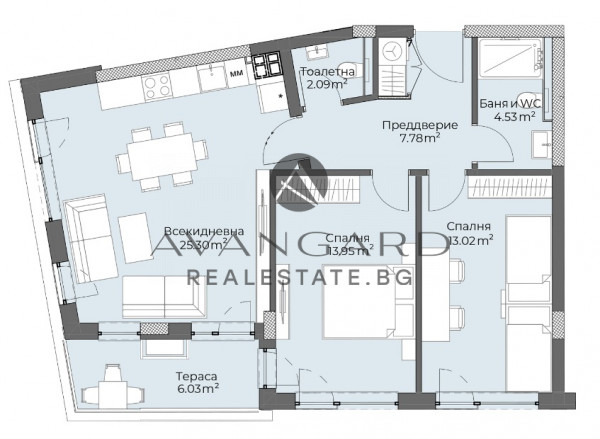 Three-room apartment / Smyrna