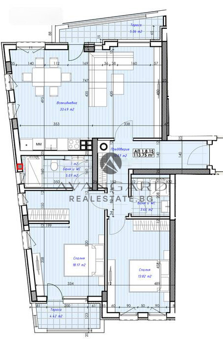 АКТ 16 !!! ТРИСТАЕН АПАРТАМЕНТ !!! КЪРШИЯКА !!!