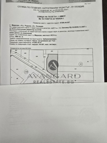 Парцел за жилищно строителство / Марково