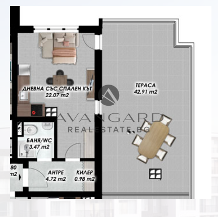 Едностаен апартамент / Гагарин