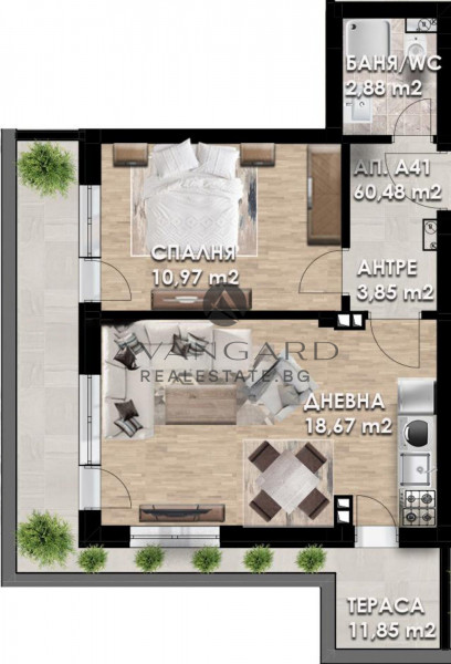 Two bedroom with act14! Gagarin