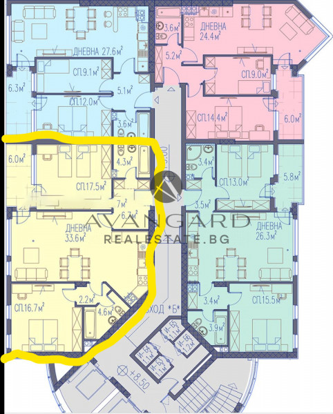 АКТ 16! Тристаен апартамент С 34 кв.м. ХОЛ / Младежки Хълм