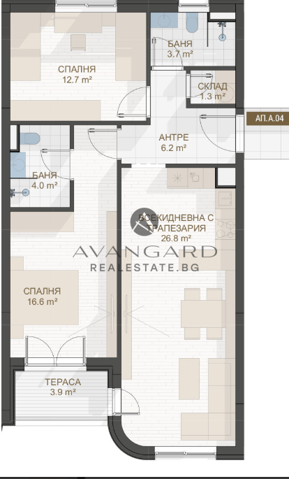 A two -bedroom apartment in a new luxury building/ central station