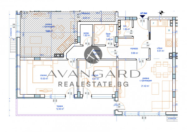 THREE-ROOM APARTMENT WITH TWO PARKING PLACES INCLUDED IN THE PRICE