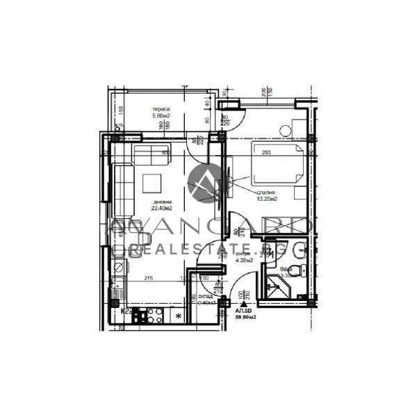 Двустаен апартамент