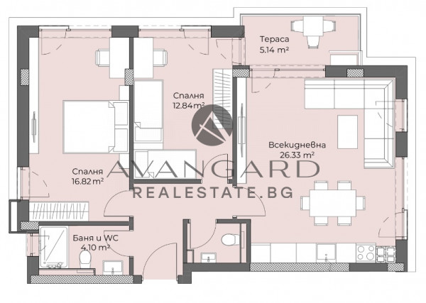 Three-room apartment / Smyrna