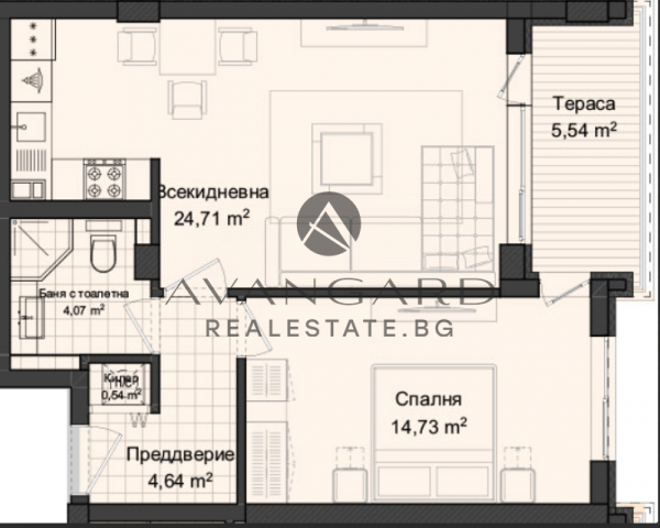 TWO-ROOM NEW BUILDING GAGARIN ACT 14