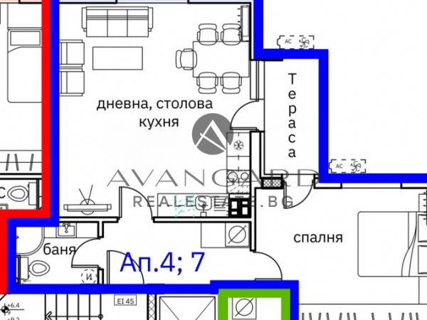 ДВУСТАЕН АПАРТАМЕНТ / КЪРШИЯКА