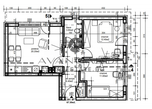 Тристаен апартамент